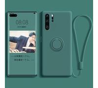 Case Compatible with Huawei Honor 10 Lite, Original Liquid Silicone Magnetic Ring Holder Case, Military Shockproof Protective Cover for Huawei Honor 10 Lite Dark Green