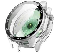 Case Compatible with Huawei Watch GT6 46 mm, PC + Screen Film, with Scale, Scratch-Resistant, All-Inclusive Protective Case (Clear)