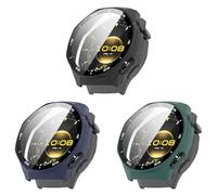 Case Compatible with Huawei Watch GT6 Pro 46 mm, PC + Screen Film, with Scale, Scratch-Resistant, All-Inclusive Protective Case (Pack of 3)