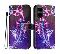 Case Compatible With INFINIX Smart 10/TECNO POP 10 Case PU Leather Flip Case 3D Creative Pattern Design Protective Cover Stand Wallet for INFINIX Smart 10/TECNO POP 10,Fireworks Butterflies