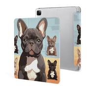 Case Compatible with iPad 10th /9th /8th Generation Case(2022/2021/2020) with Pencil Holder,12.9'' Tri-fold Stand French Bulldog Dog Cute Printed Leather Silicone Protective Case