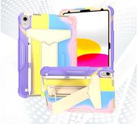 Case Compatible with iPad 11th Gen A16 11 Inch 2025 Released,with Kickstand Three-Layer Hybrid Full Body Case Rugged Shock-Proof Fall Protection Cover zy (RAINBOW PINK)