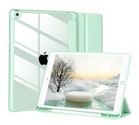 Case Compatible with iPad 9/8/7th Gen 10.2 Inch 2019/2018/2017, Case for iPad 10.2 inch, Shockproof Hard Case, Transparent Cover with Pencil Holder, Auto Wake/Sleep Function,Green