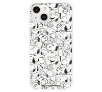 Case Compatible with iPhone 15 Official Peanuts Snoopy Silhouettes to Protect Your Mobile Phone, Transparent Flexible Silicone Case with Official Snoopy License
