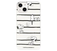 Case Compatible with iPhone 15 Official Peanuts Snoopy Stripes to Protect Your Mobile Phone, Transparent Flexible Silicone Case with Official Snoopy License