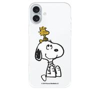 Case Compatible with iPhone 16 Plus Official Peanuts Woodstock and Snoopy to Protect Your Mobile Phone, Transparent Silicone Case with Official Snoopy License