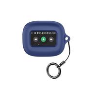 Case Compatible with jbl Live Beam 3 /for JBL Live Buds 3 /for JBL Live Flex 3 Wireless Earbuds Silicone Material Shockproof Unique Portable Protective Cover with Carabiner (Blue)