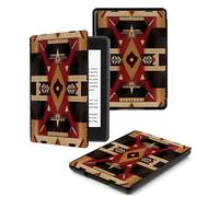 Case Compatible with Kindle 10th Generation 2019 (MODEL:J9G29R),Smart Auto Wake Sleep PU Leather Case Cover Compatible with Kindle 10th Gen 2019 Release,Red Symmetrical Geometry