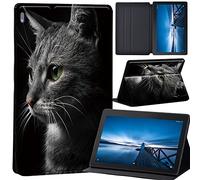 Case Compatible with Lenovo Tab M10 HD 2nd Gen 10.1 Inch TB-X306X/TB-X306F, Ultra Thin Case with Stand Function Auto Sleep Wake Up Function Slim PU Protective Case (Cat)