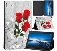 Case Compatible with Lenovo Tab M10 HD 2nd Gen 10.1 Inch TB-X306X/TB-X306F, Ultra Thin Case with Stand Function Auto Sleep Wake Up Function Slim PU Protective Case (3D art-rose)