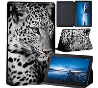 Case Compatible with Lenovo Tab M10 HD 2nd Gen 10.1 Inch TB-X306X/TB-X306F, Ultra Thin Case with Stand Function Auto Sleep Wake Up Function Slim PU Protective Case (Leopard)