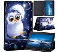 Case Compatible with Lenovo Tab M10 HD 2nd Gen 10.1 Inch TB-X306X/TB-X306F, Ultra Thin Case with Stand Function Auto Sleep Wake Up Function Slim PU Protective Case (white cute owl)
