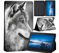Case Compatible with Lenovo Tab M10 HD 2nd Gen 10.1 Inch TB-X306X/TB-X306F, Ultra Thin Case with Stand Function Auto Sleep Wake Up Function Slim PU Protective Case (Wolf)