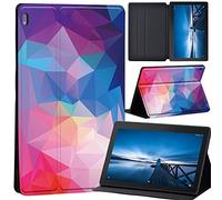 Case Compatible with Lenovo Tab M10 HD 2nd Gen 10.1 Inch TB-X306X/TB-X306F, Ultra Thin Case with Stand Function Auto Sleep Wake Up Function Slim PU Protective Case (abstract geometric 1)