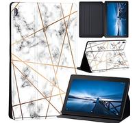 Case Compatible with Lenovo Tab M10 HD 2nd Gen 10.1 Inch TB-X306X/TB-X306F, Ultra Thin Case with Stand Function Auto Sleep Wake Up Function Slim PU Protective Case (stripe marble)