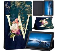 Case Compatible with Lenovo Tab M10 HD 2nd Gen 10.1 Inch TB-X306X/TB-X306F, Ultra Thin Case with Stand Function Auto Sleep Wake Up Function Slim PU Protective Case (initial letter W)