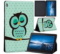 Case Compatible with Lenovo Tab M10 HD 2nd Gen 10.1 Inch TB-X306X/TB-X306F, Ultra Thin Case with Stand Function Auto Sleep Wake Up Function Slim PU Protective Case (sleeping owl)