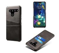 Case Compatible with LG V50 THING,Faux Leather Protective Case,Phone Case with 2 Card Slots behind,Anti-Fingerprint & Anti-Drop Protection-Black