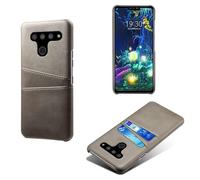 Case Compatible with LG V50 THING,Faux Leather Protective Case,Phone Case with 2 Card Slots behind,Anti-Fingerprint & Anti-Drop Protection-Grey