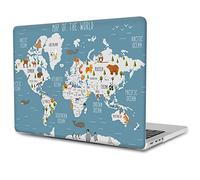 Case Compatible with MacBook Air 13 inch Case 2022 2021 2020 2019 2018 Release M1 A2337 A2179 A1932, Plastic Hard Shell Case Cover for Mac Air 13 Retina with Touch ID, World Map