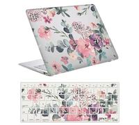 Case Compatible with MacBook Pro 13 inch 2012 2011 2010 2009 2008 Release A1278 with CD-ROM, Plastic Laptop Hard Shell Protective Case & Keyboard Cover Skin - Pink Flower