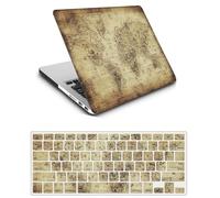 Case Compatible with Macbook Pro 14 inch 2021 2023 Release A2442 A2779 M1 M2 with Touch ID and Liquid Retina Display, Plastic Laptop Hard Shell Protective Case & Keyboard Cover Skin - Brown Map