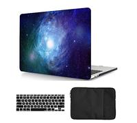 Case Compatible with MacBook Pro 16 inch 2020 2019 Release A2141 with Touch Bar and Touch ID, Plastic Durable Creative Hard Shell Protective Case & Keyboard Cover & Bag, Blue Galaxy