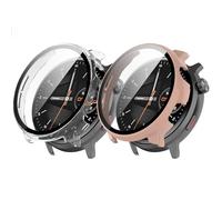 Case Compatible with Mibro Watch Lite 2 Protective Case, with Scratch-Resistant Screen Protector, Hard PC Protection for Mibro Watch Lite2 Smartwatch Accessories (Pink+Clear)