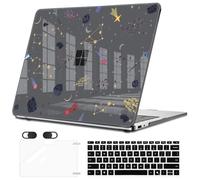 Case Compatible with Model 2095 Microsoft Surface Laptop 13 inch Windows 11 Copilot+PC+Touchscreen 2025, Cute Printed Pattern Plastic Hard Shell Case with Keyboard Cover Screen Film, Stars and Space