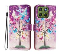 Case Compatible With Moto Edge 70 5G/X70 Air 5G Case PU Leather Flip Case 3D Creative Pattern Design Protective Cover Stand Wallet Case for Moto Edge 70 5G/X70 Air 5G,Butterfly Branch