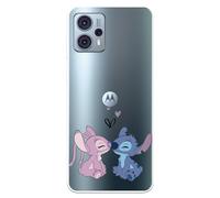 Case Compatible with Motorola Moto G23 Official Disney Angel & Stitch Kiss to Protect Your Mobile Phone, Transparent Silicone Case with Official Licence by Lilo & Stitch