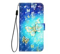 Case Compatible with Nothing Phone 4A Pro Cover Flip Wallet Phone Case 3D PU Leather Protective Cover with Magnetic Clasp Kickstand Card Slots Holder for Nothing Phone 4A Pro, Gold Butterfly