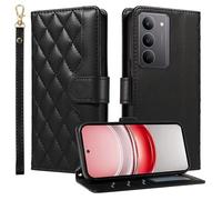 Case Compatible with OPPO Realme C75 4G / Realme 14x 5G Cover PU Leather Wallet Case Card Slot Kickstand Magnetic Closure Shockproof Flip Folio Case Cover for Realme C75 4G / Realme 14x 5G, Black