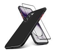 Case Compatible with Oppo Reno 12 + 1 Pack Screen Protector Tempered Glass,Anti Scratch,Drop Protection,Non Slip Soft TPU Thin Full Body Protective Phone Cover,Black.