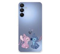 Case Compatible with Samsung Galaxy A15 5G Official Disney Angel & Stitch Kiss to Protect Your Mobile Phone, Transparent Silicone Case with Official Licence of Lilo & Stitch