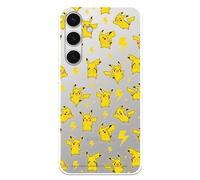 Case Compatible with Samsung Galaxy S24 Official Pokemon Pikachu Pattern to Protect Your Mobile Phone Transparent Silicone Flexible Case with Official Pokémon License