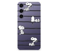 Case Compatible with Samsung Galaxy S24 Plus Official Peanuts Snoopy Stripes to Protect Your Mobile Phone, Transparent Flexible Silicone Case with Official Snoopy License