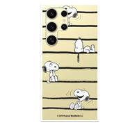 Case Compatible with Samsung Galaxy S24 Ultra Official Peanuts Snoopy Stripes to Protect Your Mobile Phone, Transparent Flexible Silicone Case with Official Snoopy License