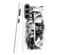 Case Compatible with Samsung Galaxy S26 Plus 5G, Heavy Duty Dual-Layer Shockproof Protective Phone Case,Lion Cross Jesus Christ Dove