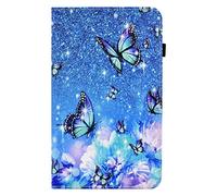 Case Compatible With Samsung Galaxy Tab A 10.1 2016 (T580/T585), Flip Wallet Leather Case Pouch Protective Cover with Stand and Card Holder for Samsung Galaxy Tab A6 10.1" (Flower butterfly)