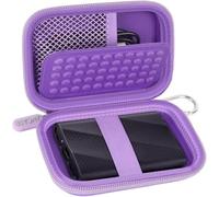 Case Compatible with Samsung T9/ T7/ T7 Shield Portable SSD 1TB 2TB 4TB External Hard Drive, Storage Travel Carrying Holder Organizer for Solid State Drives & USB Cable (Box Only) (Purple)