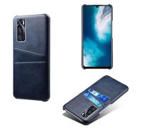 Case Compatible with VIVO V20 SE,Faux Leather Protective Case - Phone Cover with 2 Card Slots behind,Anti-Fingerprint & Anti-Drop Protection-Blue
