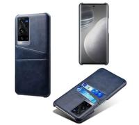Case Compatible with VIVO X60 PRO PLUS,Faux Leather Protective Case - Phone Cover with 2 Card Slots behind,Anti-Fingerprint & Anti-Drop Protection-Blue