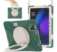 Case Compatible with Xiaomi Mi Pad 7/Mi Pad 7 Pro 11.2inch 2024,Heavy Duty TPU Shockproof Kids Case,360 Degree Rotating Multi-Function Grip Bracket+Shoulder Strap Rugged Cover zy (EMERALD GREEN)