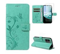 Case Compatible with Xiaomi Redmi 15C 4G/5G EU Version (Not for Global Version) and 1 Piece Tempered Glass Screen Protector, Premium PU Leather Cover, Stand and Flip Function Case - Green