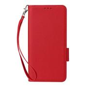 Case Compatible with ZTE Nubia RedMagic 11 Pro+ Cover with hand rope,Leather Flip Phone Case with 4 Card Slots.Magnetic Closure.Anti slip and fall-Red
