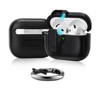Case Cover Compatible with 2024 Airpods 4th Generation,Magnetic Cover Design,Tpu Material,with Hook,Scratch Proof,Dust Proof and Shock Absorbing Solid Protective Case. (Black)