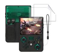 Case Cover Compatible with R36MAX Ⅱ 4.5 Inch Retro Handheld Game Console with 2-Pack Soft Screen Protectors, Slim TPU Protective Case, Anti-Scratch, Shockproof, Black
