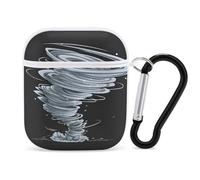 Case Cover for Apple Airpods 2 AirPods 1, Tornado Storm Funny Print with Key Chain Full Protective Durable Shockproof Wireless Headphone Case PC Hard Case for Women Girls Kids Men