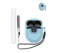 Case Cover for Google Pixel Buds Pro 2 Wireless Earbuds,Clear Soft TPU Protective Cover with Keychain and Cleaner Kit for Women Men Shockproof Skin,Clear Blue